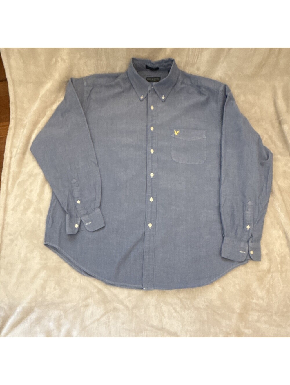 Lyle & Scott Scotland Long Sleeve Button Down Shirt Blue Mens XL